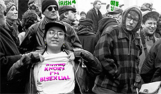 New York Area Bisexual Network (NYABN) and Bialogue members with ILGO at St Pat's Protest